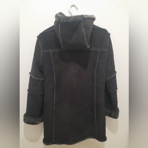 Coat vinatge fur manteau black coat noir FAUX FUR - Picture 4 of 4